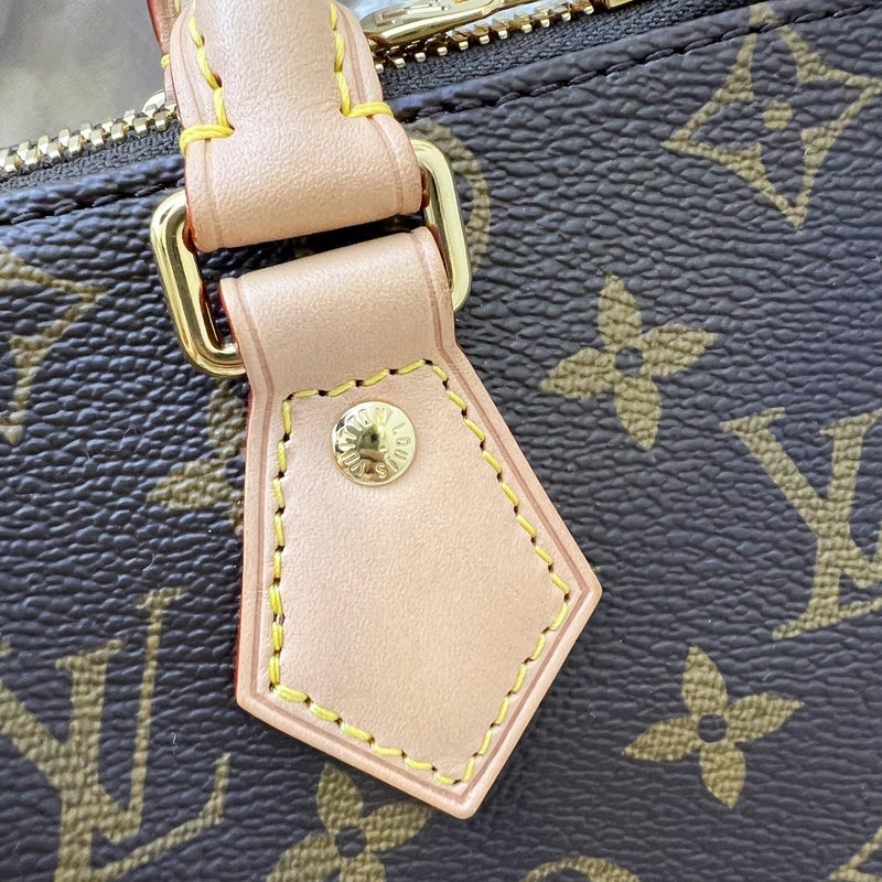 LV Speedy Bandouliere 20 in Monogram Canvas and Black Patterned Strap (Model: M46234)