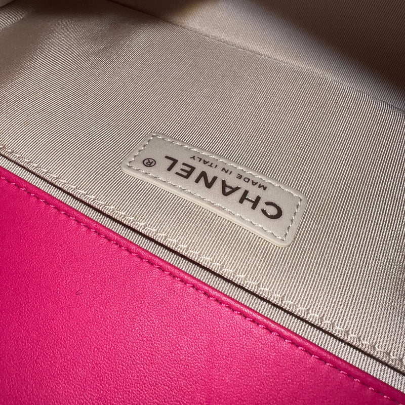 Chanel Medium 25cm Boy Flap in Hot Pink Lambskin and RHW