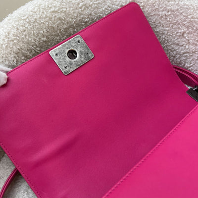Chanel Medium 25cm Boy Flap in Hot Pink Lambskin and RHW