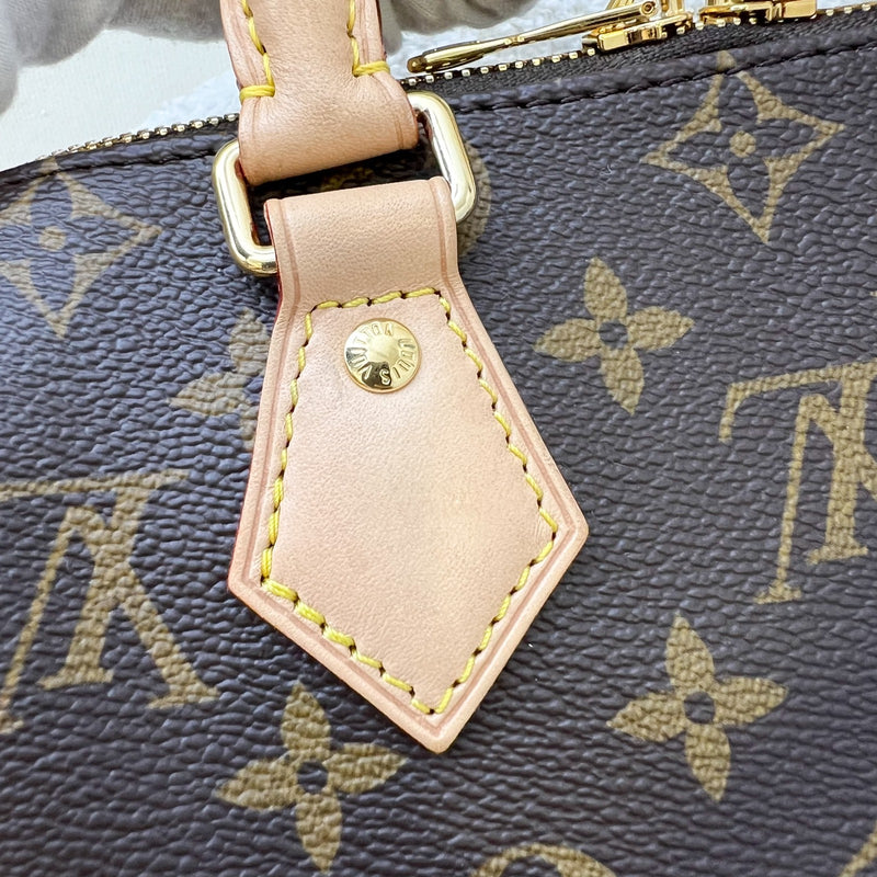 LV Speedy Bandouliere 20 in Monogram Canvas and Black Patterned Strap (Model: M46234)