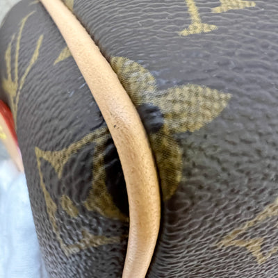 LV Speedy Bandouliere 20 in Monogram Canvas and Black Patterned Strap (Model: M46234)