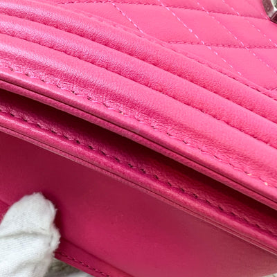 Chanel Medium 25cm Boy Flap in Hot Pink Lambskin and RHW