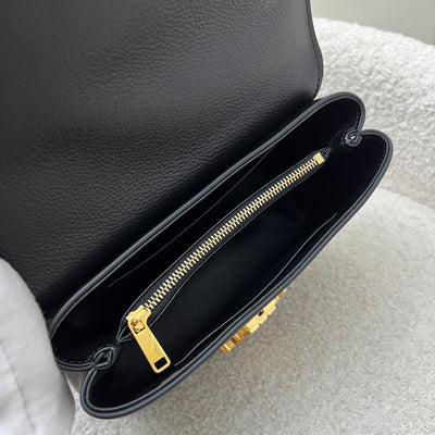 Celine Teen Nino Top Handle Bag in Black Grained Calfskin and GHW