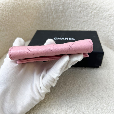 Chanel 22K Snap Card Holder in Pink Caviar GHW