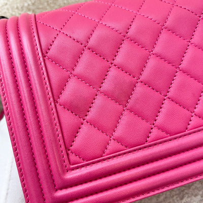 Chanel Medium 25cm Boy Flap in Hot Pink Lambskin and RHW