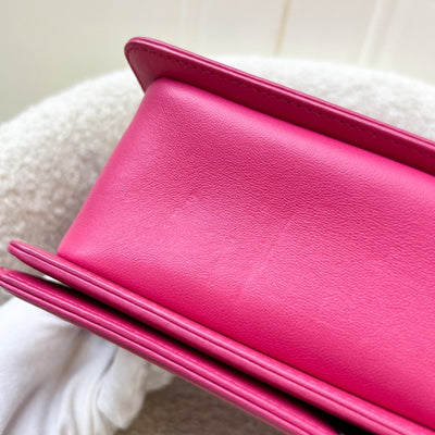 Chanel Medium 25cm Boy Flap in Hot Pink Lambskin and RHW