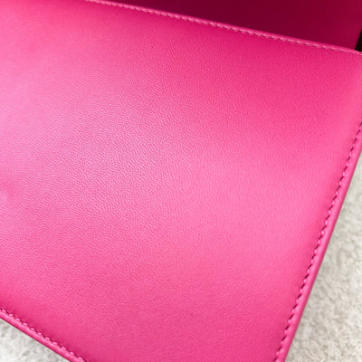 Chanel Medium 25cm Boy Flap in Hot Pink Lambskin and RHW