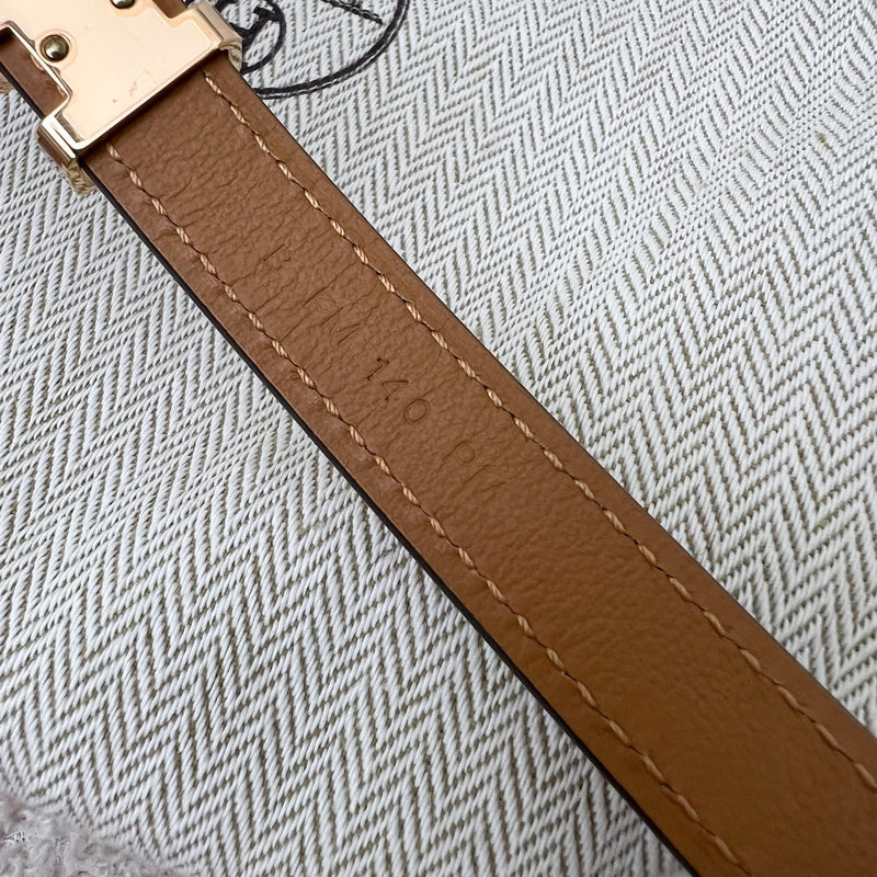 Hermes Pop H Belt in Gold Epsom Leather and GHW Sz 75