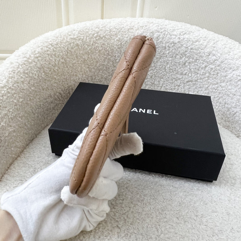 Chanel Mini O-Case / Pouch in 23B Caramel Caviar and LGHW