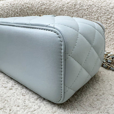 Chanel Classic Top Handle Small Vanity in 21K Baby Blue Lambskin LGHW