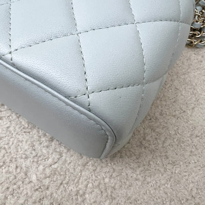 Chanel Classic Top Handle Small Vanity in 21K Baby Blue Lambskin LGHW