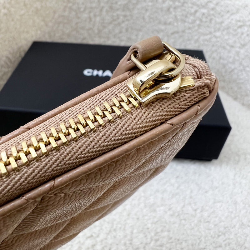 Chanel Mini O-Case / Pouch in 23B Caramel Caviar and LGHW – Brands