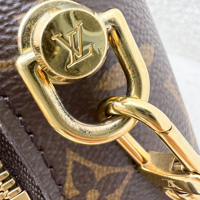 Louis Vuitton Petite Malle Souple in Monogram Canvas, Black Leather Trim and GHW