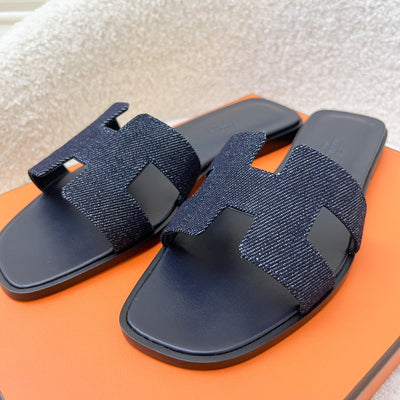 Hermes Oran Sandals in Denim Sz 36.5