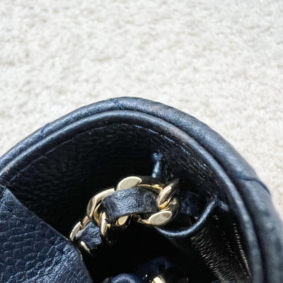 Chanel Square Wallet on Chain WOC in Metallic Blue Caviar and LGHW (Model: A84310)