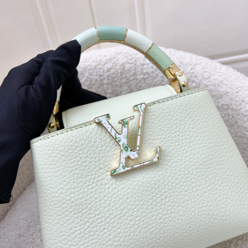 LV Mini Capucines in Vert d’Eau Green Taurillon Calfskin Leather and GHW (Model: M21639)