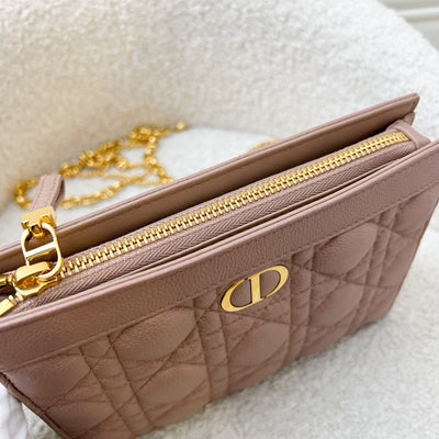 Dior Caro Every Dior Pouch / WOC in Beige Cannage Calfskin and GHW