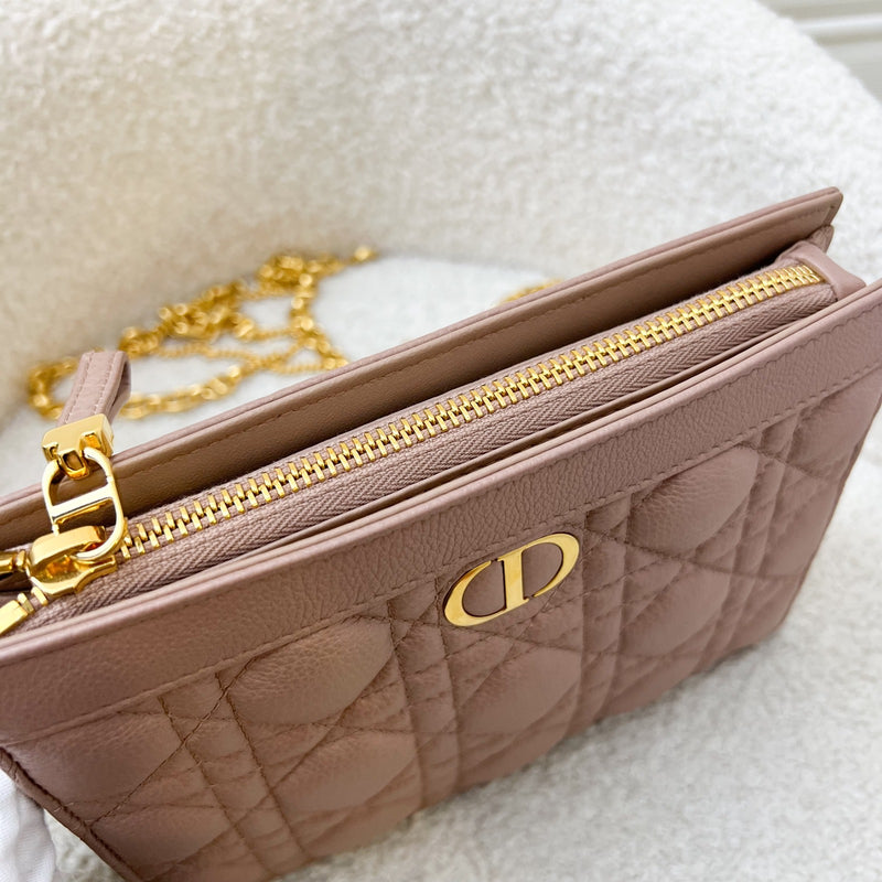 Dior Caro Every Dior Pouch / WOC in Beige Cannage Calfskin and GHW