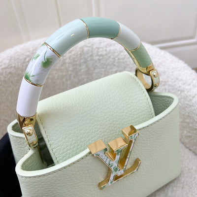 LV Mini Capucines in Vert d’Eau Green Taurillon Calfskin Leather and GHW (Model: M21639)