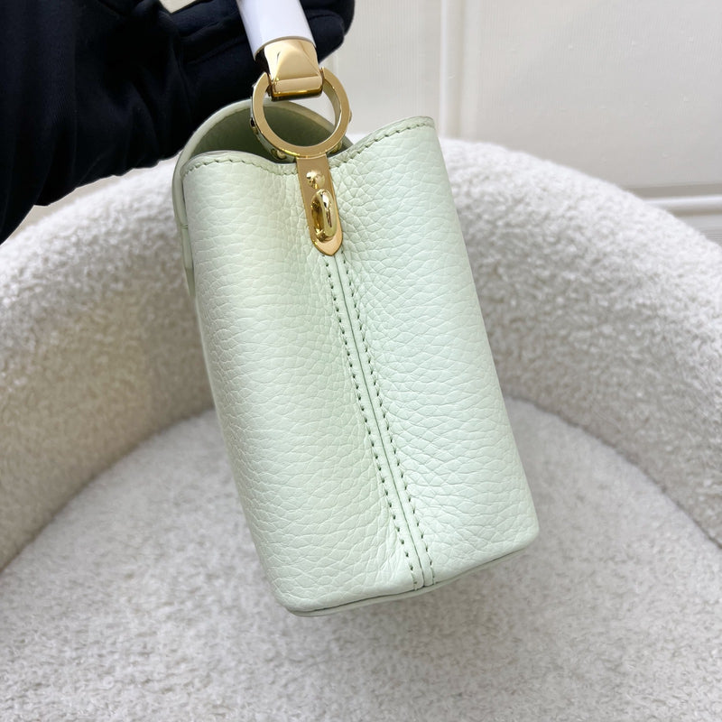 LV Mini Capucines in Vert d’Eau Green Taurillon Calfskin Leather and GHW (Model: M21639)