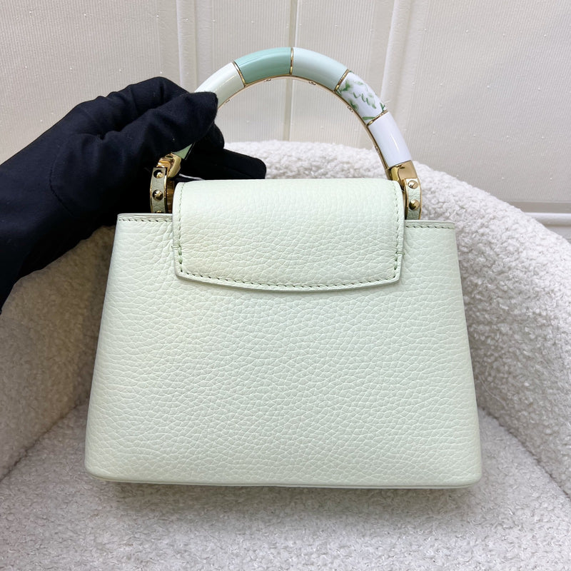 LV Mini Capucines in Vert d’Eau Green Taurillon Calfskin Leather and GHW (Model: M21639)