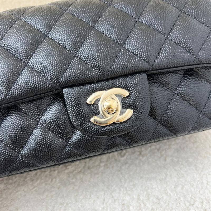 Chanel Classic Mini Rectangle Flap in 17B Black Caviar LGHW