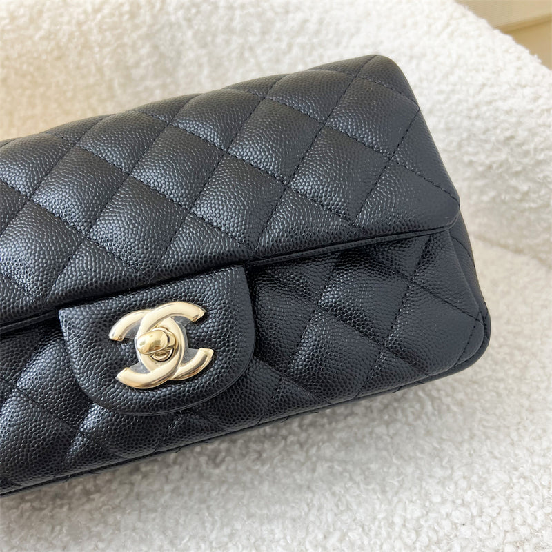 Chanel Classic Mini Rectangle Flap in 17B Black Caviar LGHW