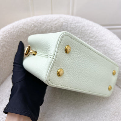 LV Mini Capucines in Vert d’Eau Green Taurillon Calfskin Leather and GHW (Model: M21639)