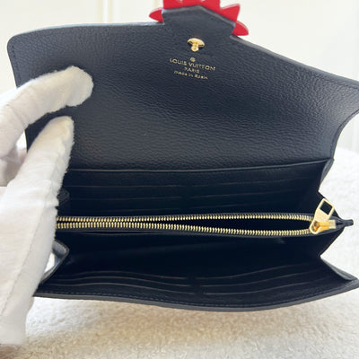 LV Crafty Sarah Long Wallet in Creme / Noir Empreinte Leather and GHW