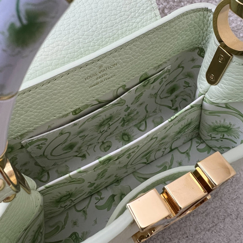 LV Mini Capucines in Vert d’Eau Green Taurillon Calfskin Leather and GHW (Model: M21639)