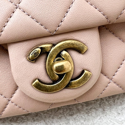 Chanel Seasonal Mini Rectangle Flap Bag in Nude Pink and AGHW