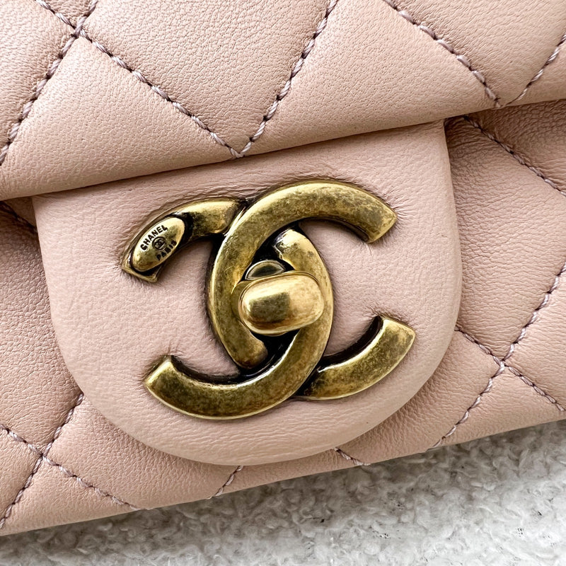 Chanel Seasonal Mini Rectangle Flap Bag in Nude Pink and AGHW