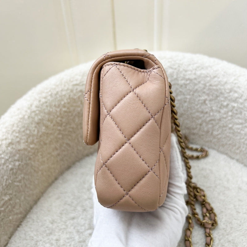 Chanel Seasonal Mini Rectangle Flap Bag in Nude Pink and AGHW