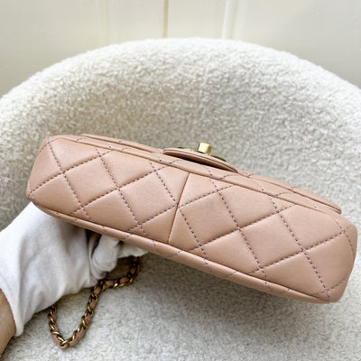 Chanel Seasonal Mini Rectangle Flap Bag in Nude Pink and AGHW
