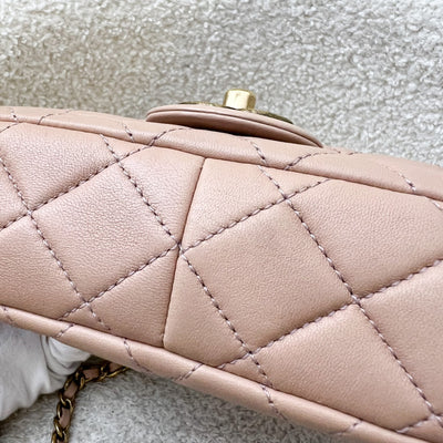 Chanel Seasonal Mini Rectangle Flap Bag in Nude Pink and AGHW