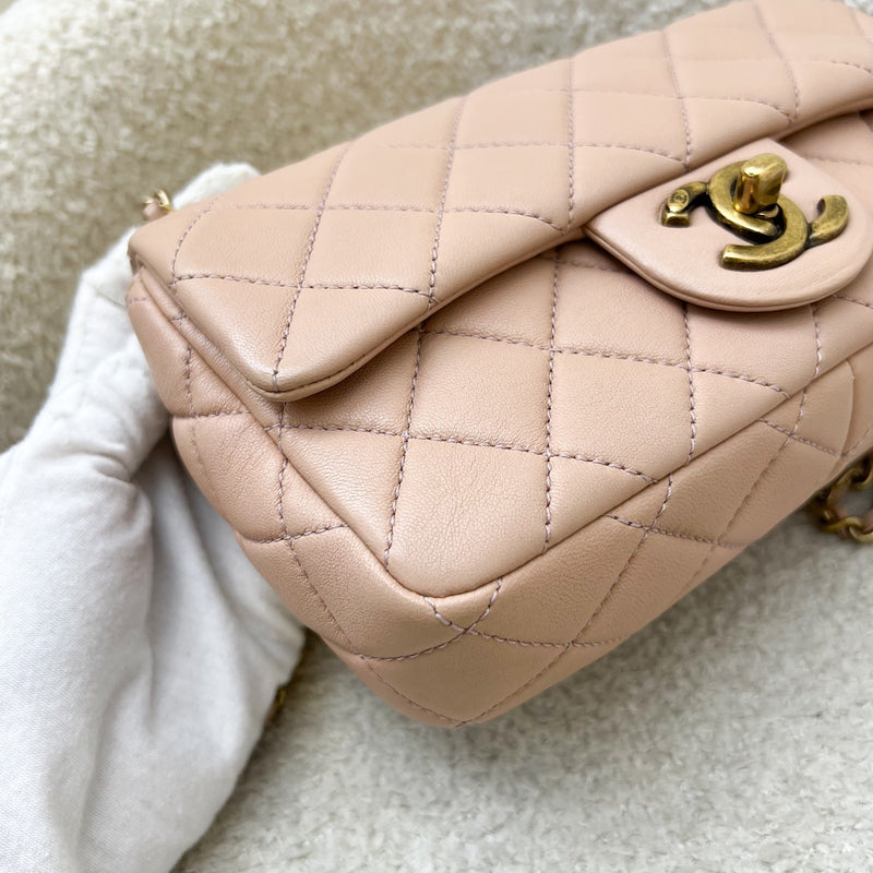 Chanel Seasonal Mini Rectangle Flap Bag in Nude Pink and AGHW