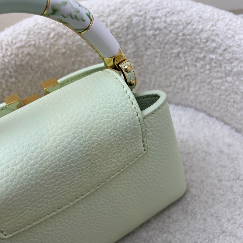 LV Mini Capucines in Vert d’Eau Green Taurillon Calfskin Leather and GHW (Model: M21639)