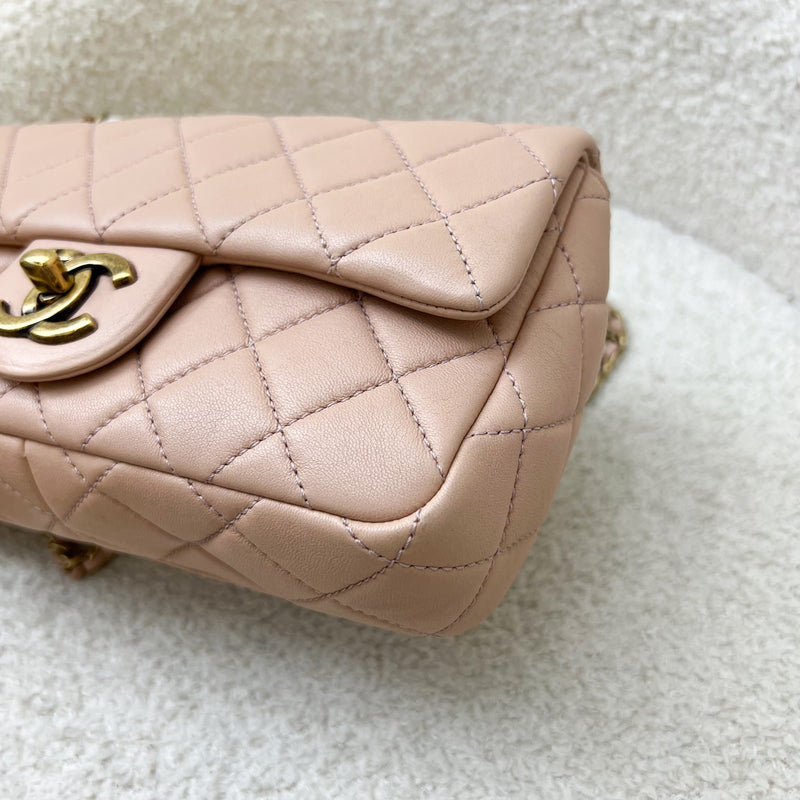 Chanel Seasonal Mini Rectangle Flap Bag in Nude Pink and AGHW