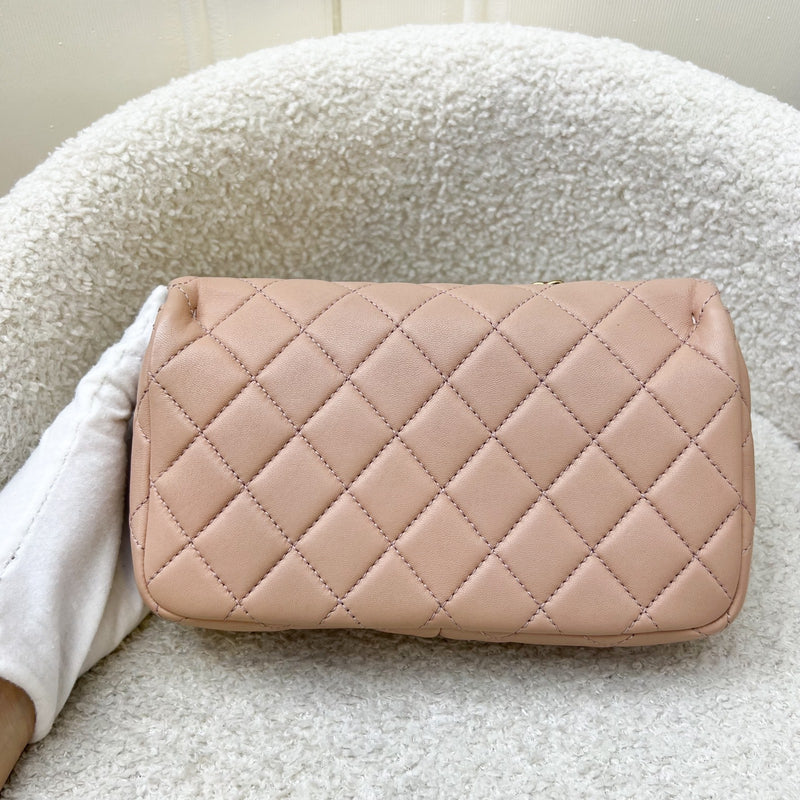 Chanel Seasonal Mini Rectangle Flap Bag in Nude Pink and AGHW