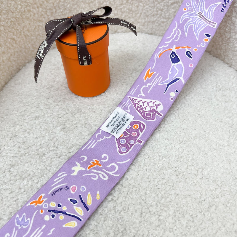 Hermes Twilly in Lilac 100% Silk