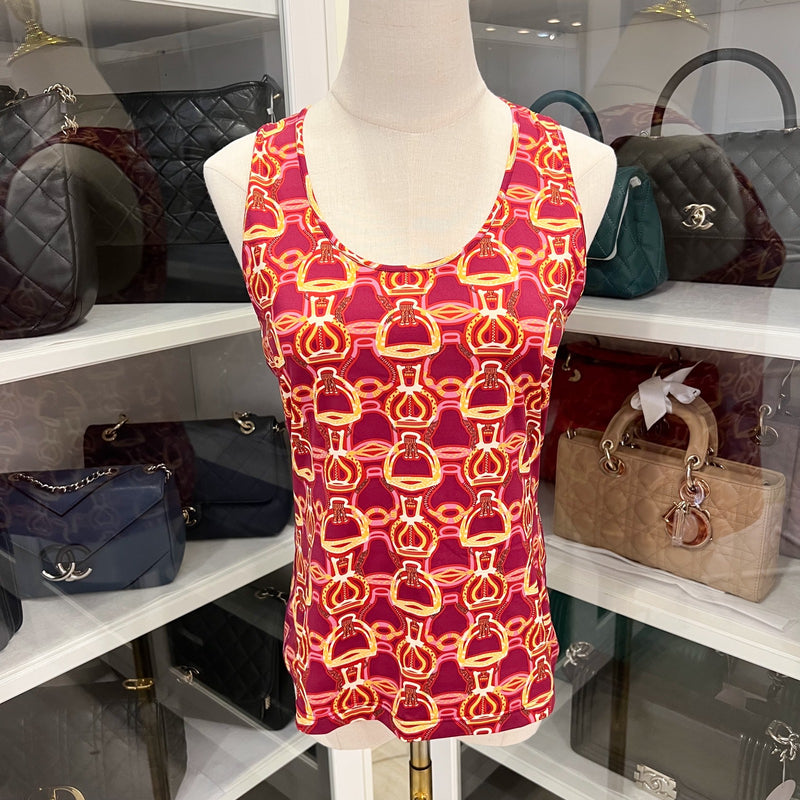 Hermes Racer Back Top in Multicoloured Polyamide Sz 40