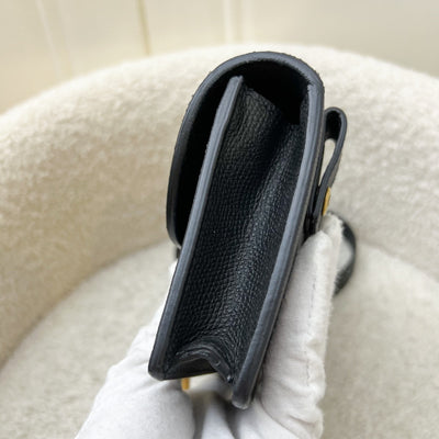 Dior Saddle Belt Pouch in Black Calfskin and AGHW