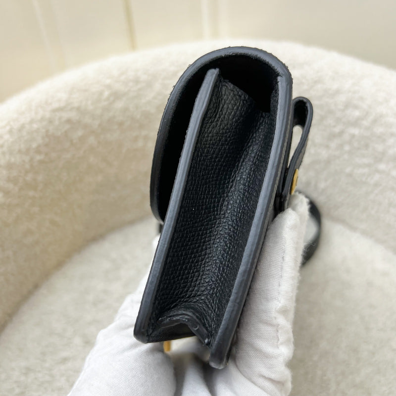 Dior Saddle Belt Pouch in Black Calfskin and AGHW