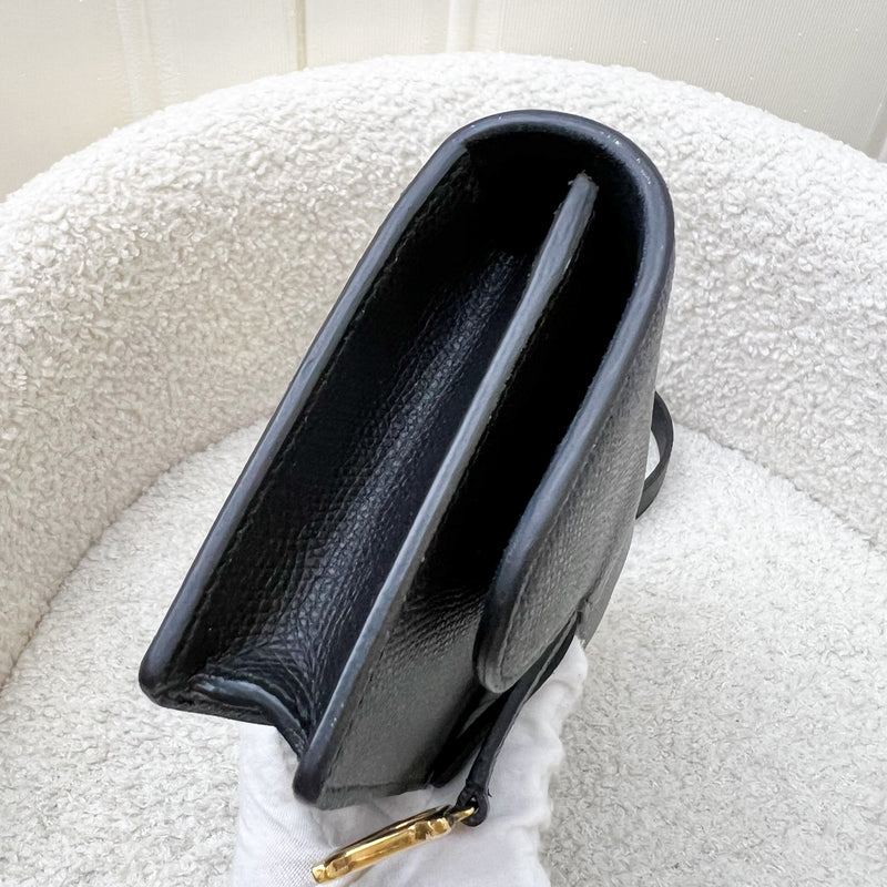 Dior Saddle Belt Pouch in Black Calfskin and AGHW