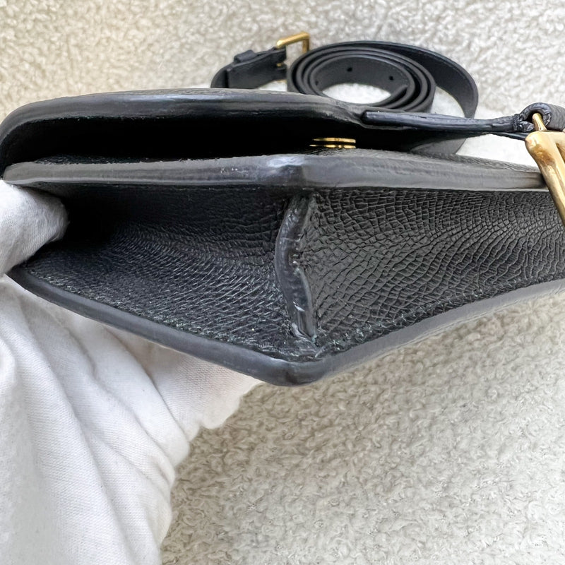 Dior Saddle Belt Pouch in Black Calfskin and AGHW