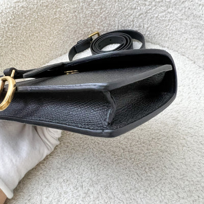 Dior Saddle Belt Pouch in Black Calfskin and AGHW