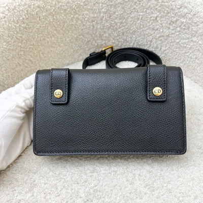 Dior Saddle Belt Pouch in Black Calfskin and AGHW