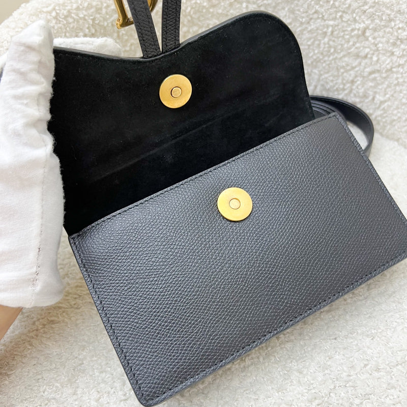Dior Saddle Belt Pouch in Black Calfskin and AGHW