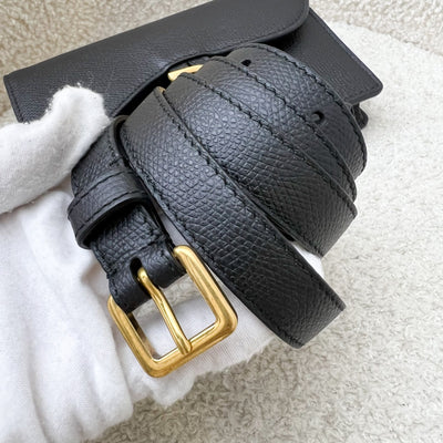 Dior Saddle Belt Pouch in Black Calfskin and AGHW