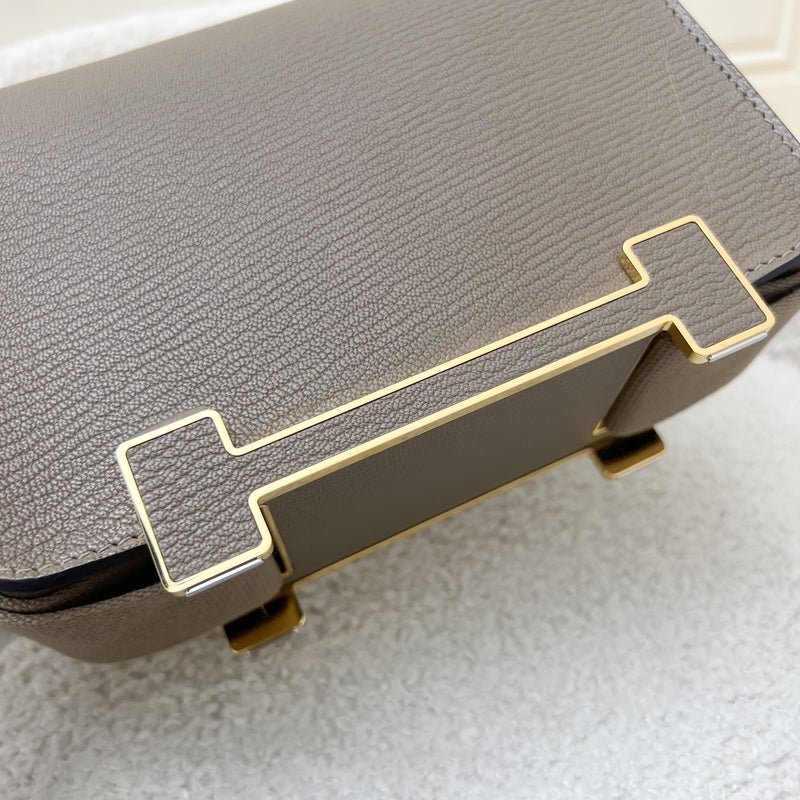 Hermes Geta in Etoupe Chevre Mysore Leather and GHW